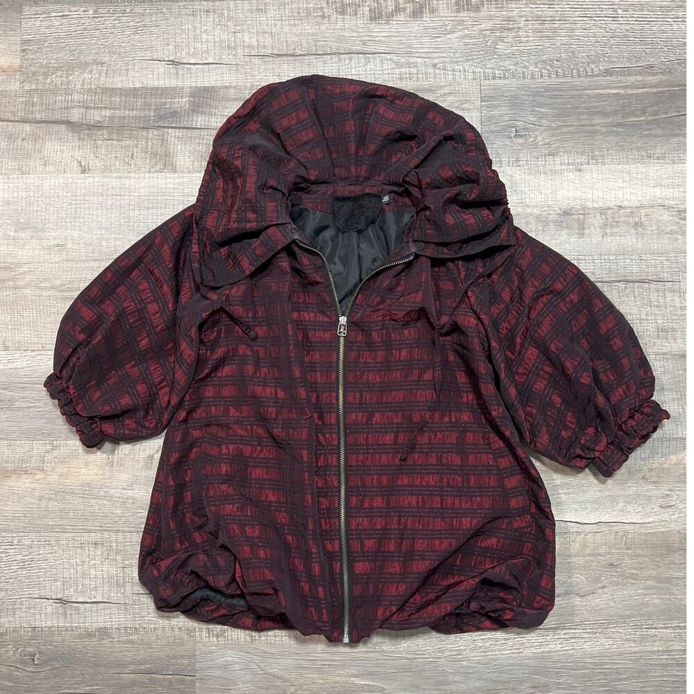 Twelve Couture Y2K 2009 Large Crinkle Jacket Goth Vamp Plaid Whimsygoth Witchy